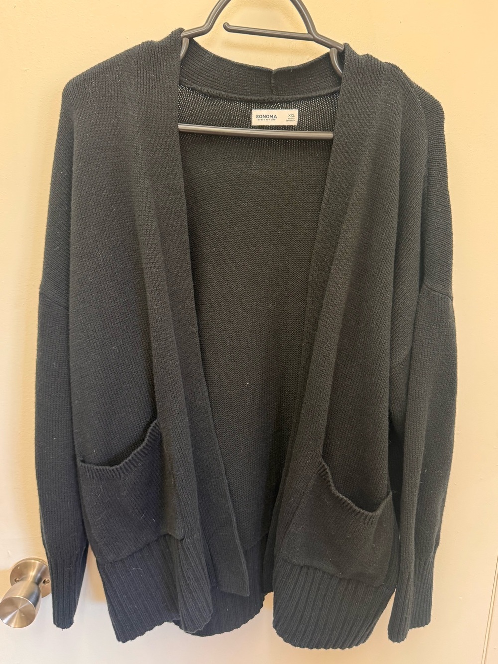 Oversized cozy black cardigan
